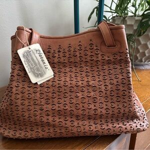 Platania Brown Italian Leather Women's Bag